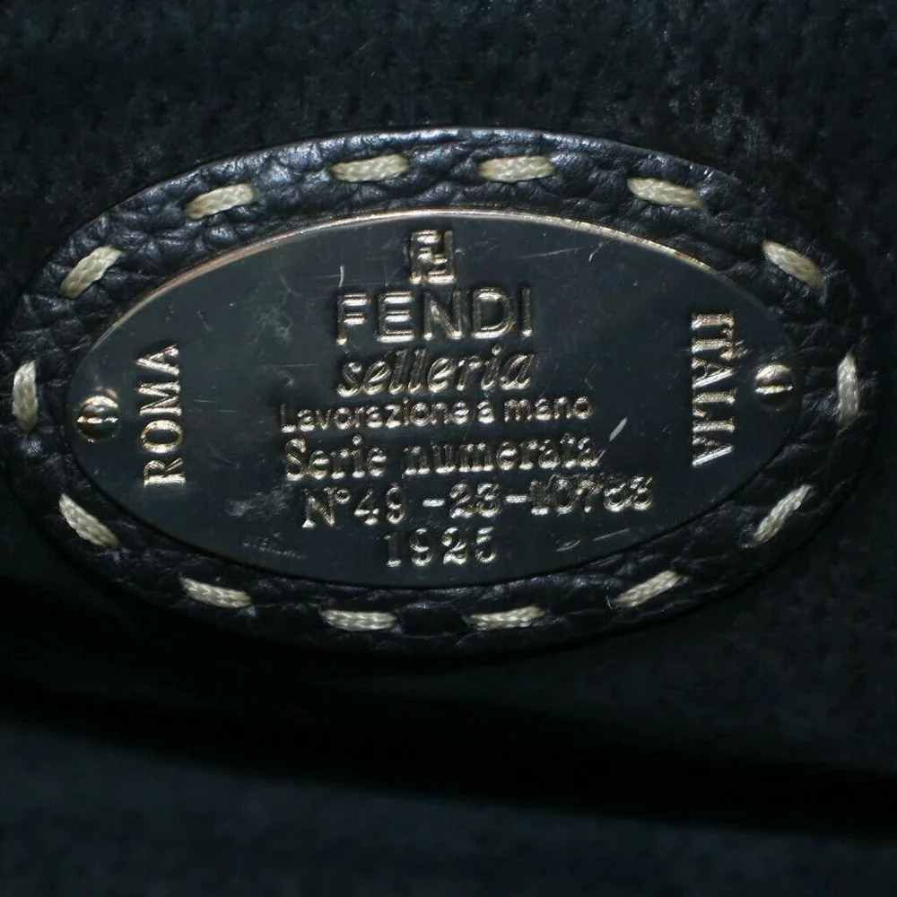 Auth Fendi Shoulder Bag Black Leather #19673F12 - Picture 7 of 9